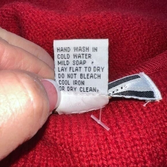 Crystal-Kobe Womens Wool Houndstooth Zip-Up Sweater Vest Red & Black Vintage Siz - Picture 4 of 11